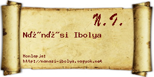 Nánási Ibolya névjegykártya